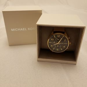 Michael Kors Merrick Gold-Tone Mesh Watch